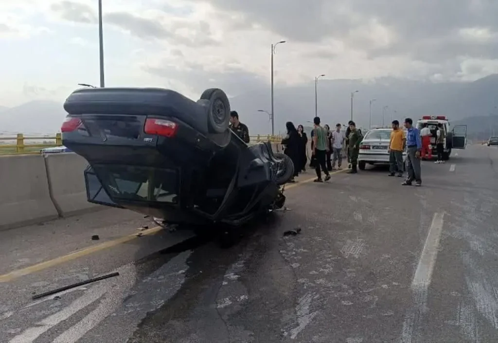 واژگونی هولناک خودرو در آزادراه قزوین – البرز +عکس